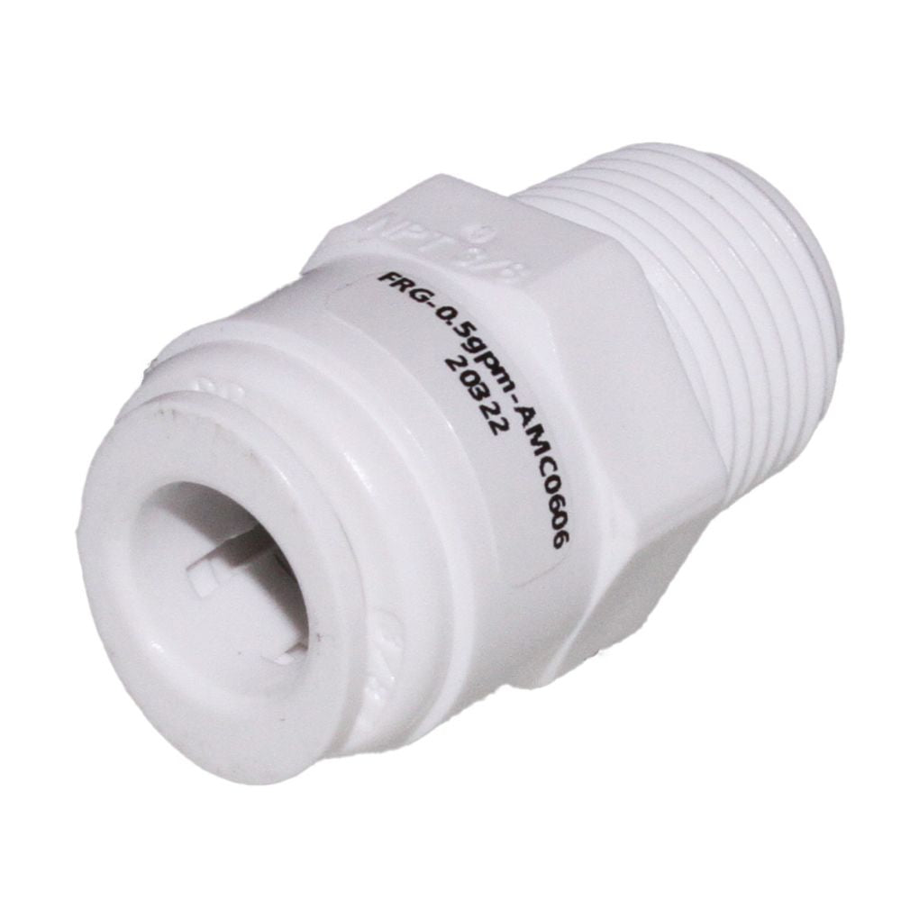 Hydronamic Engineering, Flow Control Insert Male Connector 3/8 x 3/8 MNPT - 1/2 GPM