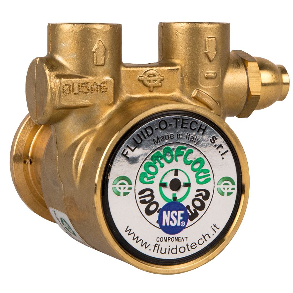 Fluid-o-Tech, Fluid-o-Tech Brass Rotary Vane Pump 320 GPH Bypass - 1/2" NPT