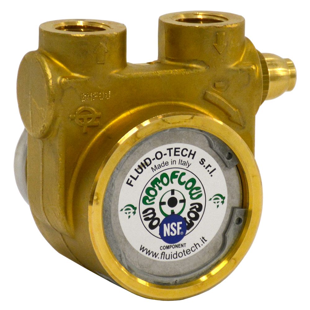 Fluid-o-Tech, Fluid-o-Tech Lead Free Brass Rotary Vane Pump with Brass Key 250 gph 1/2" NPT