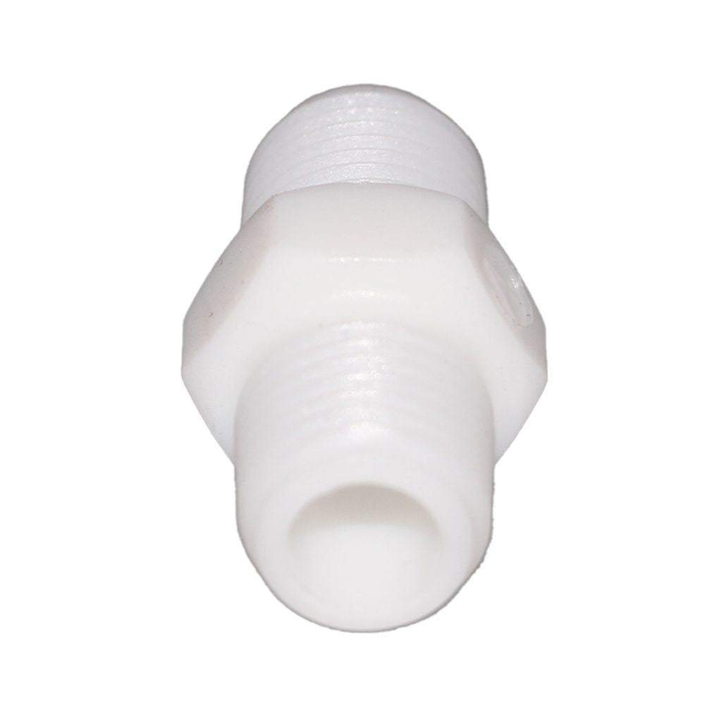 Neo-Pure, Hex Pipe Nipple 1/4" MNPT Polypro White