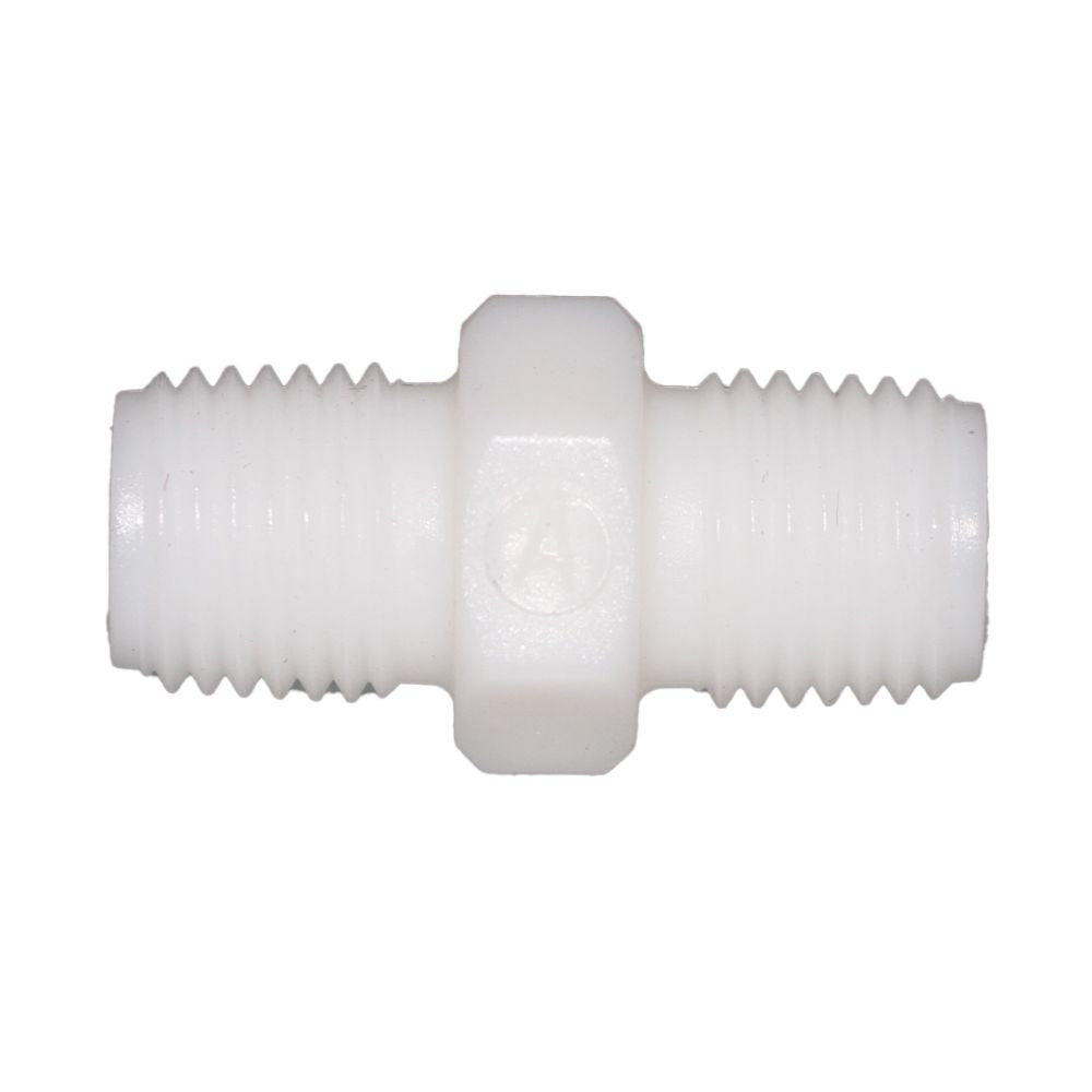 Neo-Pure, Hex Pipe Nipple 3/8" MNPT Polypro White