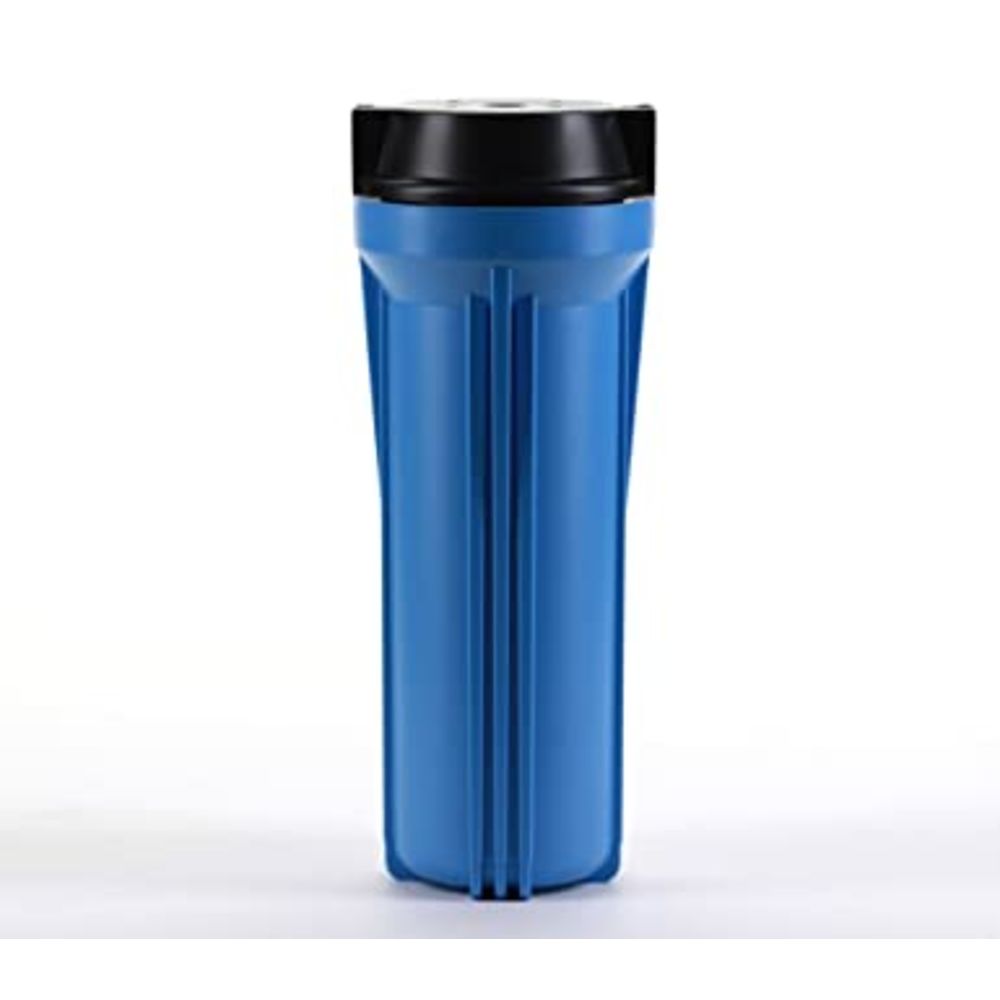 Hydronix, Hydronix 10" Blue Housing w/ Black Flat Cap, RO & Filtration Systems 1/2" Ports