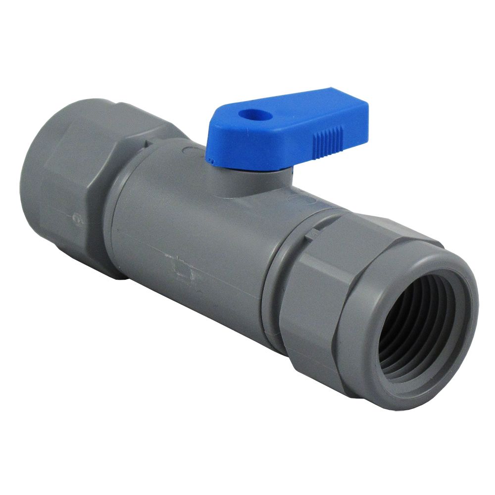 SMC, Inline Ball Valve PVC - 1/2 Female NPT x 1/2 Female NPT