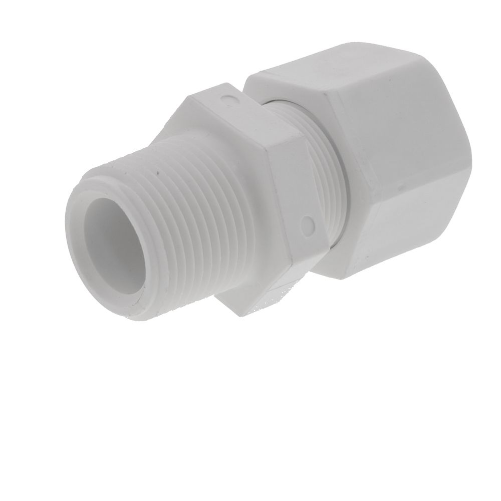 JACO Manufacturing Company, JACO 10-12-12-P-PG Polypropylene Male Connector 3/4 OD Tube x 3/4 MPT