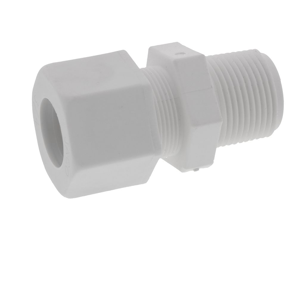 JACO Manufacturing Company, JACO 10-12-12-P-PG Polypropylene Male Connector 3/4 OD Tube x 3/4 MPT